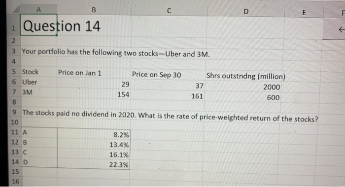  - B D E F 1 Question 14