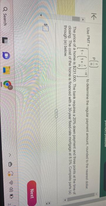  Use PMT =[1(1+nr)nt]P(nr) to determine the regular payment amount, rounded to