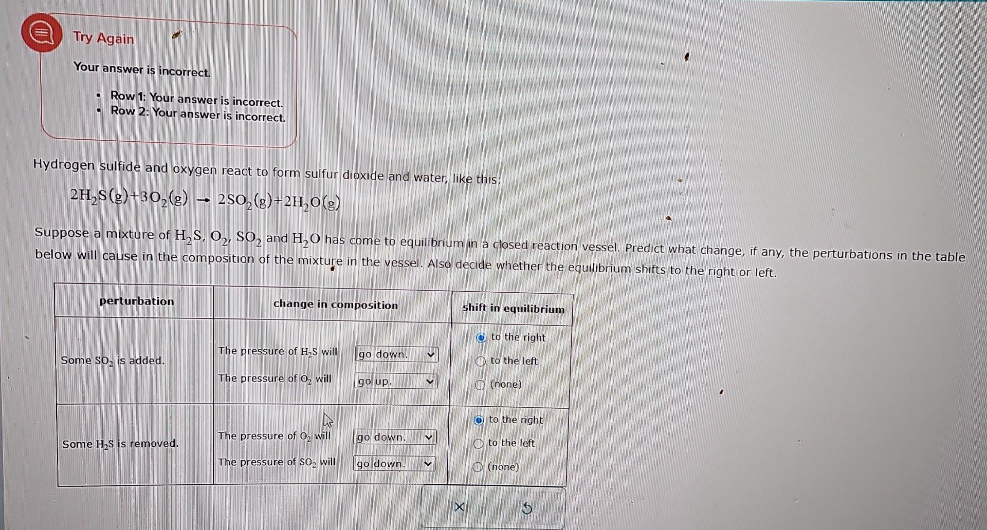  Try Again Your answer is incorrect. - Row 1: Your answer