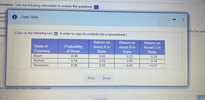 the expected return from asset B? what is the expected return from
