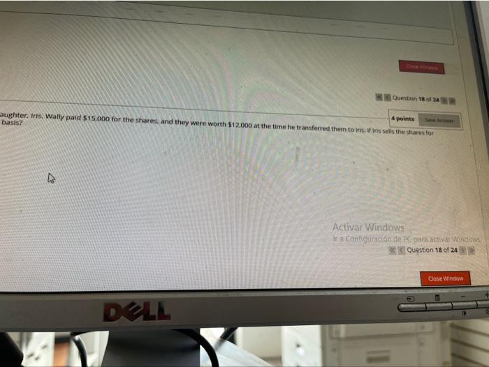 Wally gave 1.000 shares of Blue Crab Productions, Inc. to his daughter,