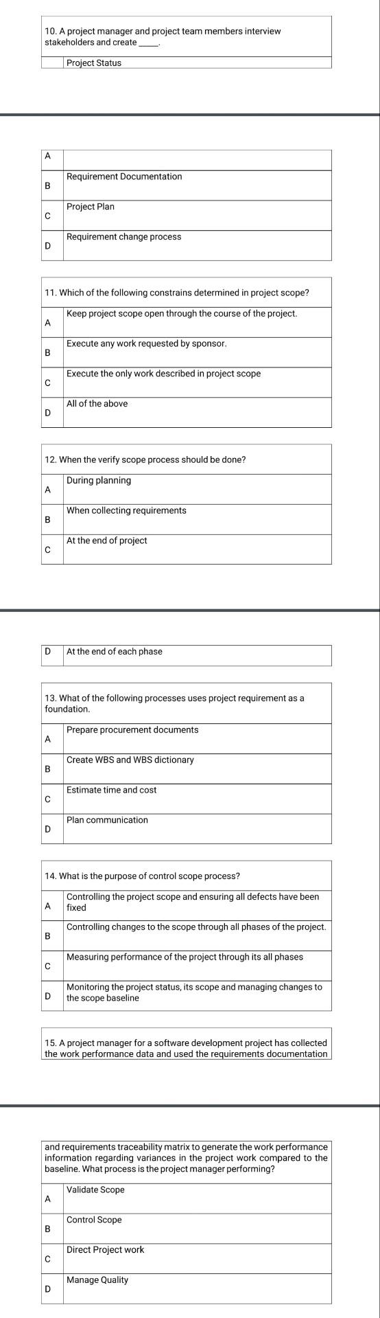  Answer all please 10. A project manager and project team members