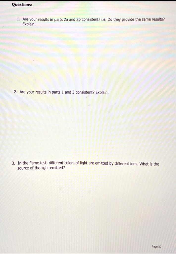 This is for Chem 65. Purpose: Study the property of ionic and