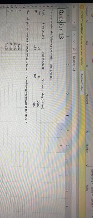  Formatung - Font Alignment Number Styles SECURITY WARNING Macros have been