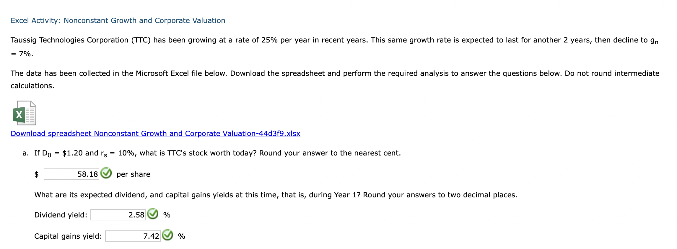 Please answer the incorrect ones with the red 'x'. Thank you! Excel