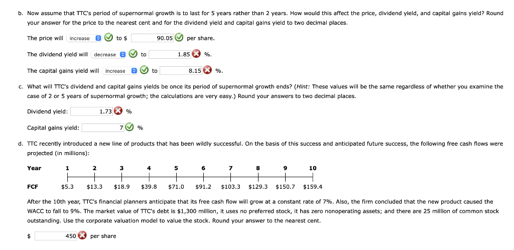 Activity: Nonconstant Growth and Corporate Valuation =7% calculations. Download spreadsheet Nonconstant Growth