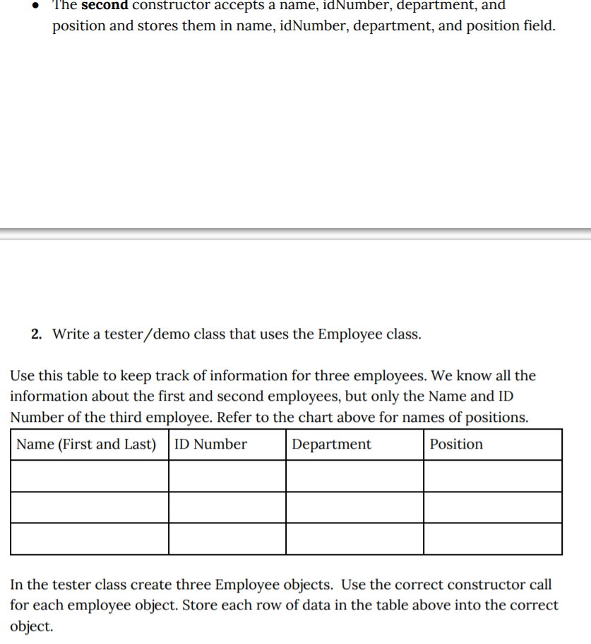 a class named Employee with the following fields: Founder General Manager Office