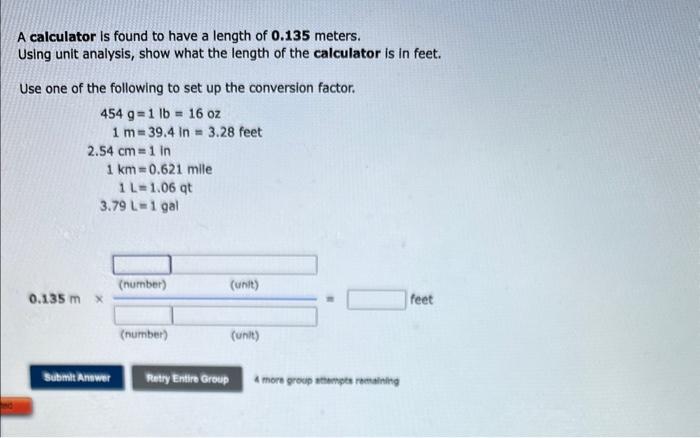  Pls give the numbers, units, & answer A calculator is found