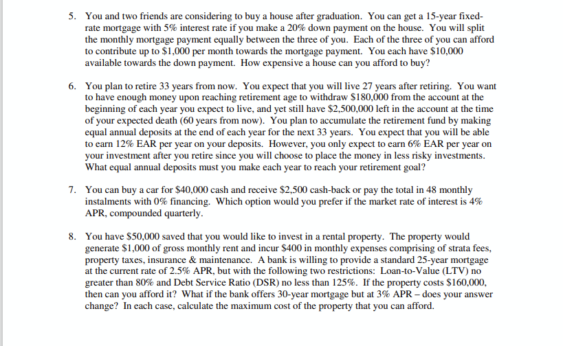 May need some help on these four questions from the financial management
