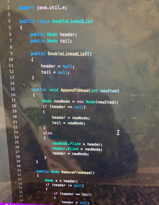  import java.util.*; public class DoubleLinkedList public Node header; public Node tail;