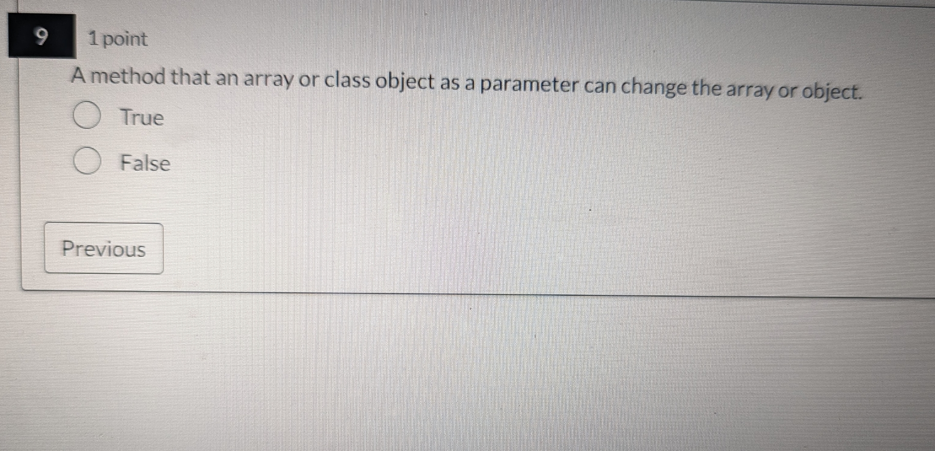  91 point A method that an array or class object as