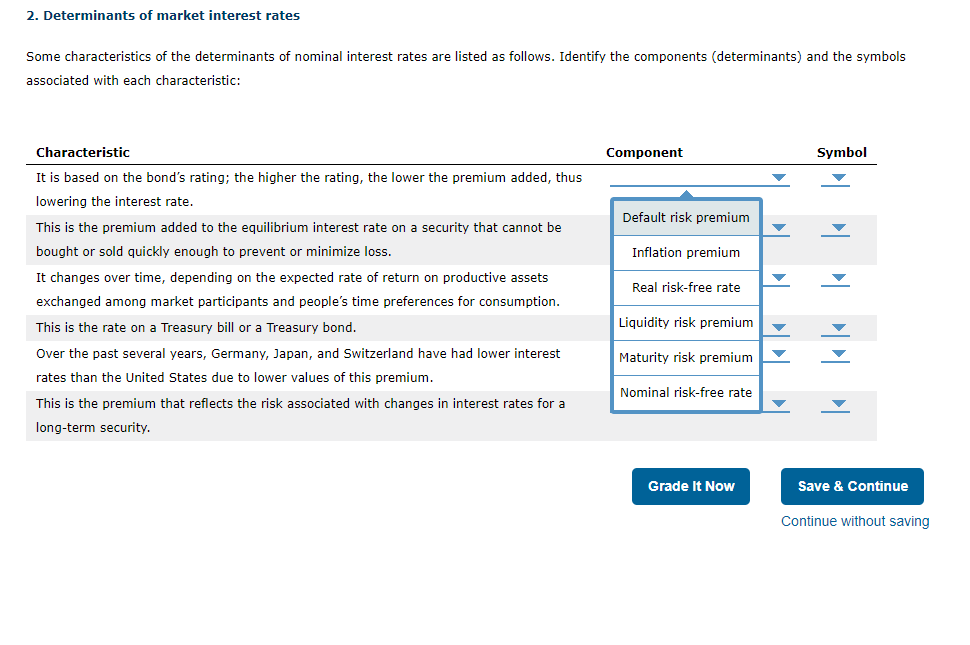  The answer list for first column is displayed. the second column