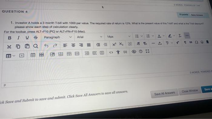  TVOROS CONGO QUESTION 4 10 pm !!! E A 1. Investor