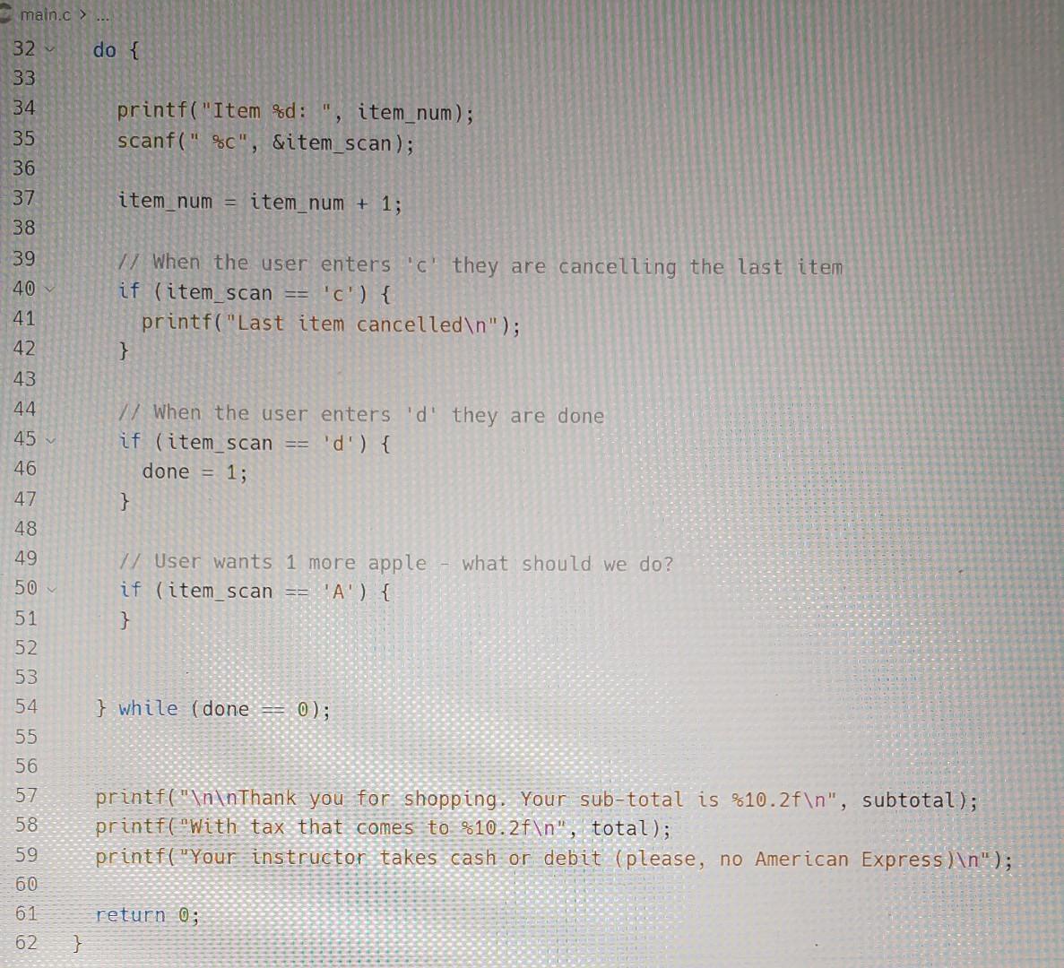 Allows the user to scan at least 5 different types of items