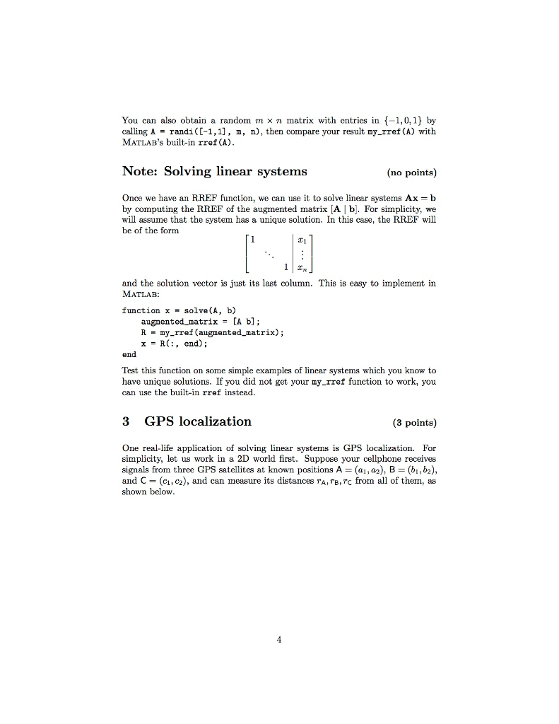 use it to solve a real-world problem that involves linear algebra, namely