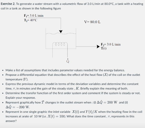  Exercise 2. To generate a water stream with a volumetric flow