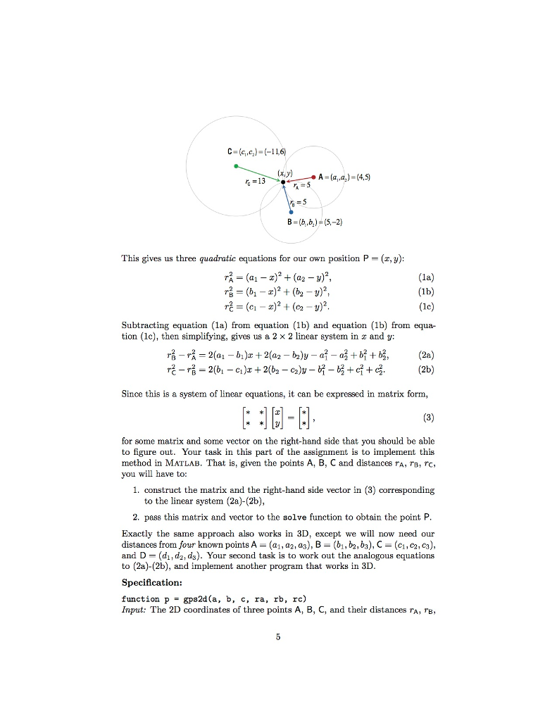 GPS localization For each function that you are asked to implement, you
