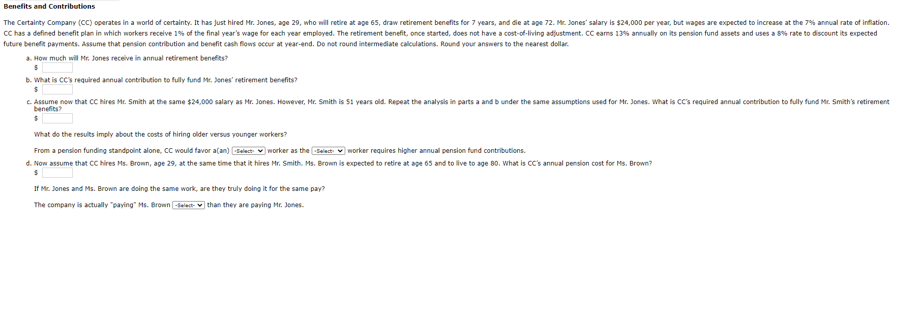  1st drop down options older younger 2nd drop down options older