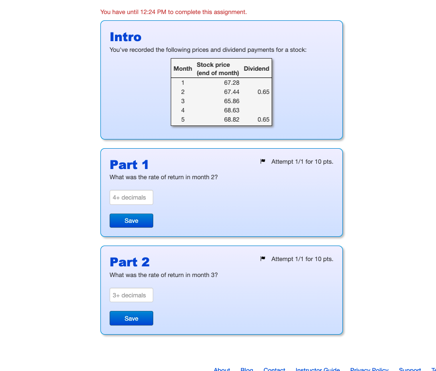 You have until 12:24 PM to complete this assignment. Intro You've