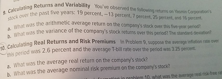  please show work answer question 10 using question 9 and Variability