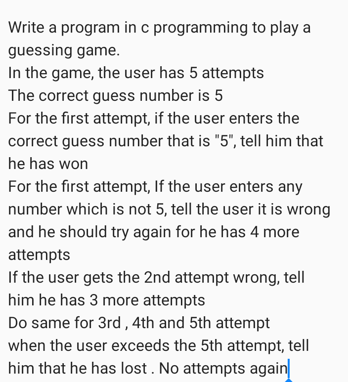  using c programming Write a program in c programming to play