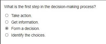 What is the first step in the decision-making process? Which best describes