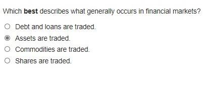 what generally occurs in financial markets? Thank you!! What is the first