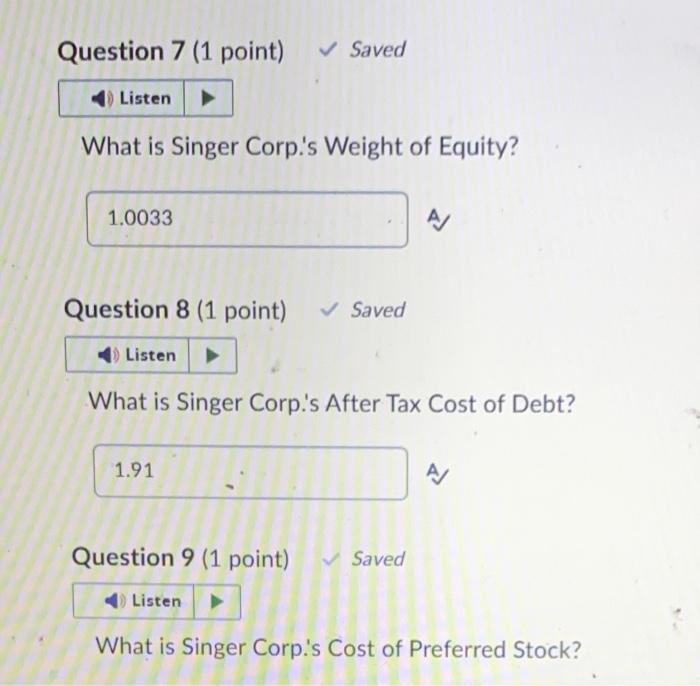 stock: 15,000 shares outstanding, $105 per share. Singer will pay a dividend