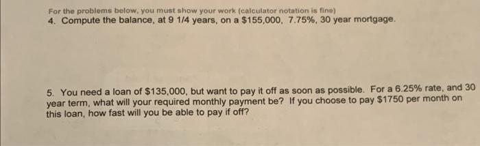 the questions based on the work given. thank you! (please answer correctly)
