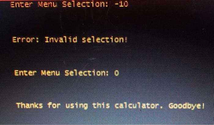 data persistence. Specification When the program starts it should display a menu,