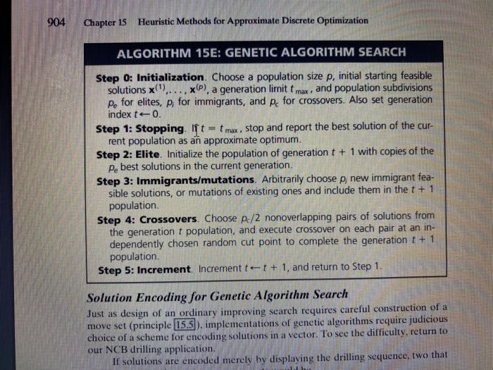 in Chapter 15 to a TSP with 10 cities Let the population