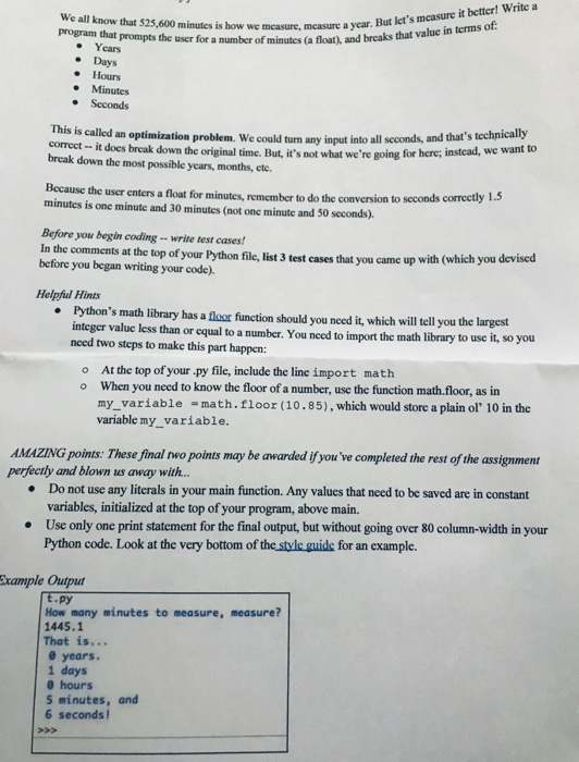  casure a year. But let's measure it better! Write a at),