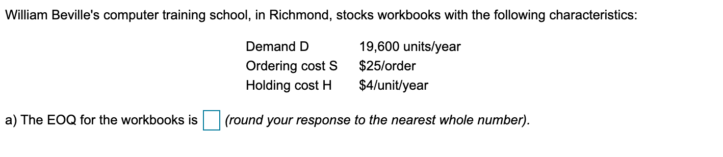 please help me answer this William Beville's computer training school, in Richmond,