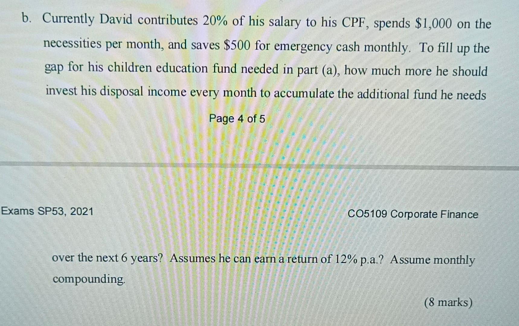 company as a finance manager for 2 years. He is currently earning