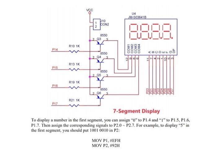 operation principle of 7-segment display and the 2 connections (common anode and
