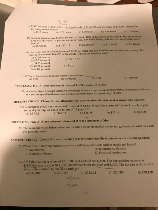  Exam. Help now. Do all. No need explanation. Answer please. 16)