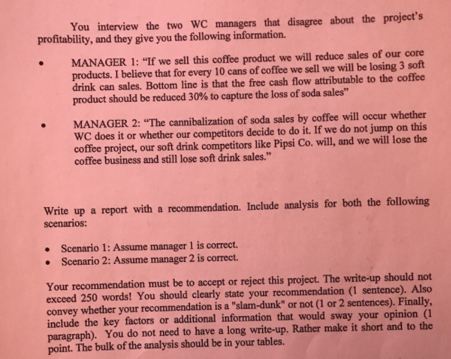 consultant at Alexandra Anderson&Co., you and your team have assigned to work