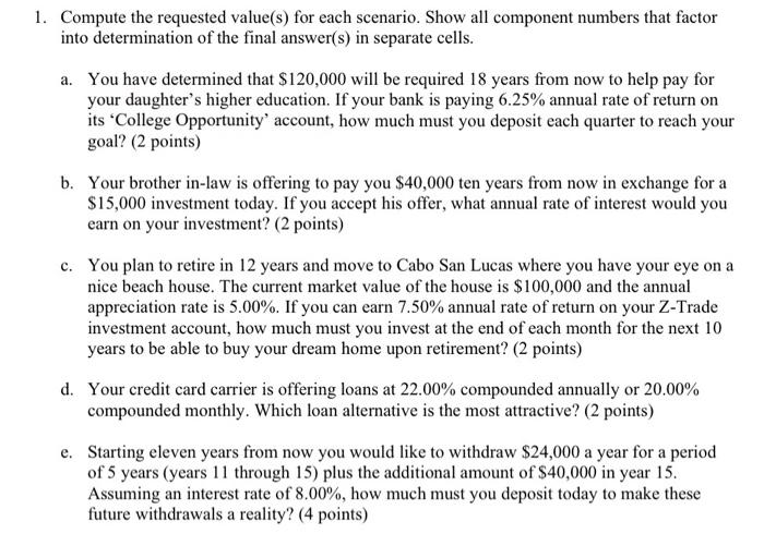 *REQUEST* can it be shown on excel along with formulas Compute the