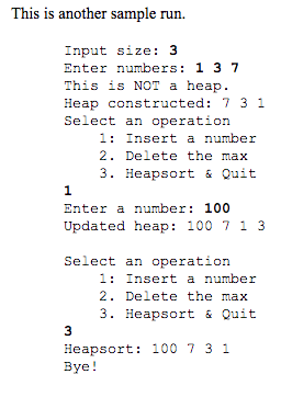 When the program starts, it should read a set of numbers from