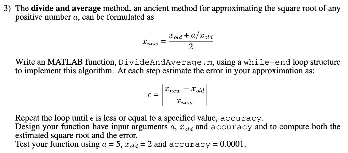 3) The divide and average method, an ancient method for approximating