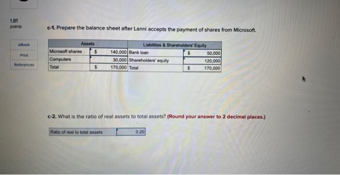 contributed by lanni's owners. - receives $50,000 in cash - uses the