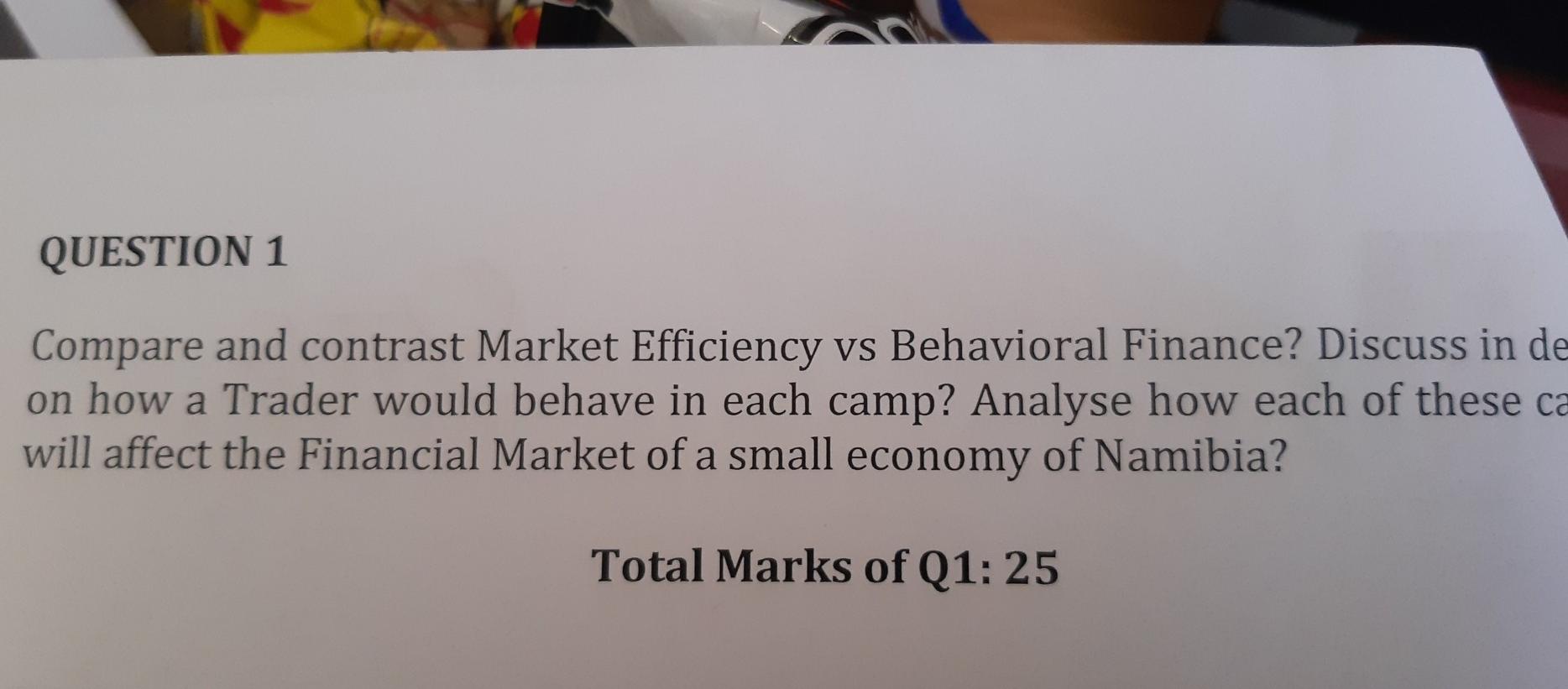 what do you need ? QUESTION 1 Compare and contrast Market