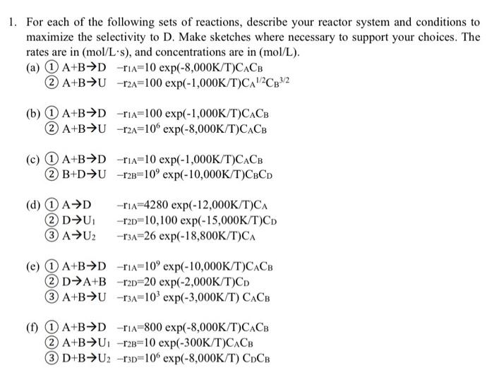  Please solve for part D) and E) and provide reasoning/understanding 1.