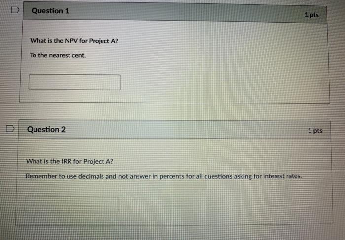 2 700 4 750 800 525 Project B req return 0.105 1