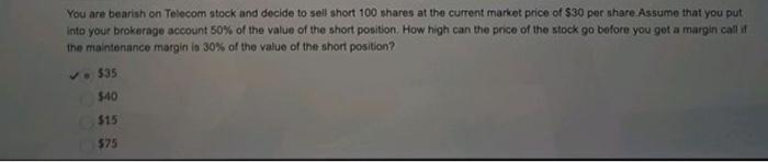 please show how to solve this step by step You are bearish