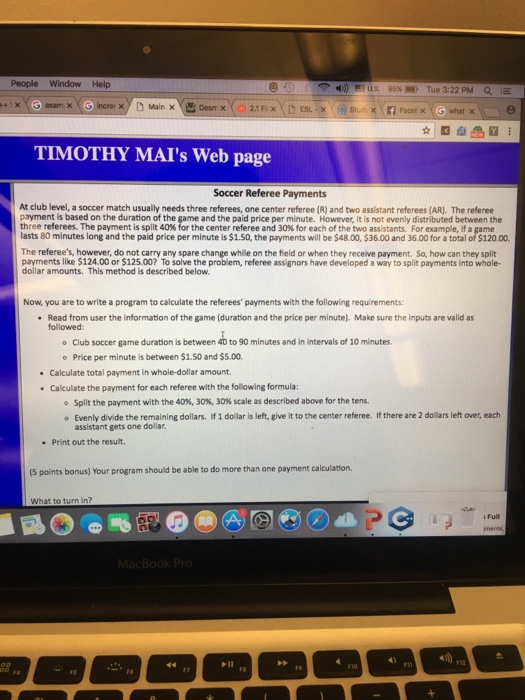  C++ please People Window Help Main > TIMOTHY MAI's Web page