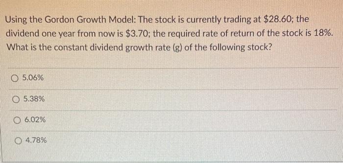 price of $28.20, is expected to pay a dividend at t =