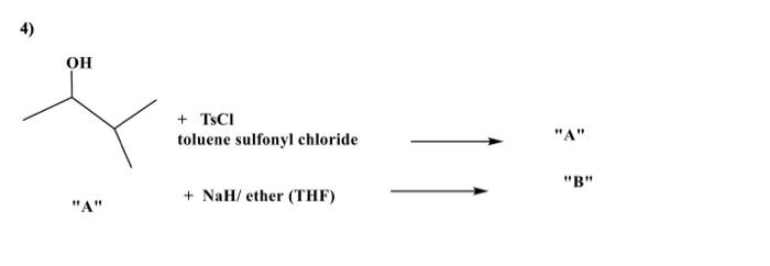 (or NR) of the following E2 Reactions: 1) +NaH/DMF 2) in tBuOH