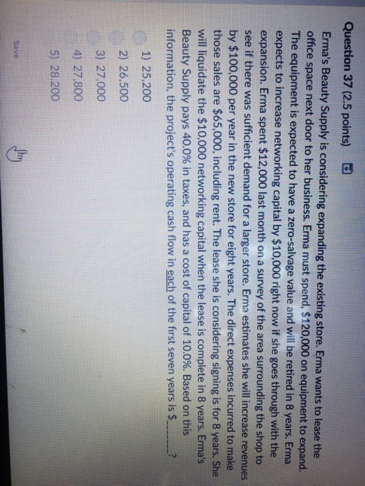 Erma's Beauty Supply is considering expanding the existing store. Erma wants to