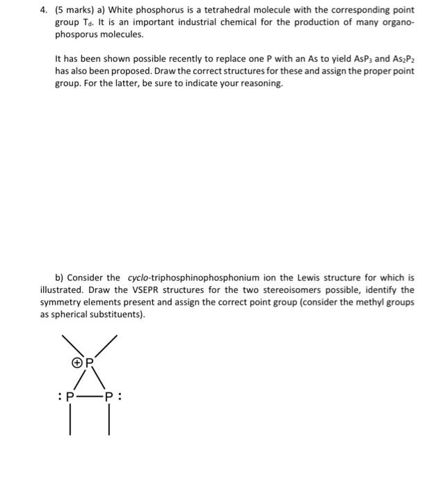 of the objects below, identify all of the symmetry elements (using the